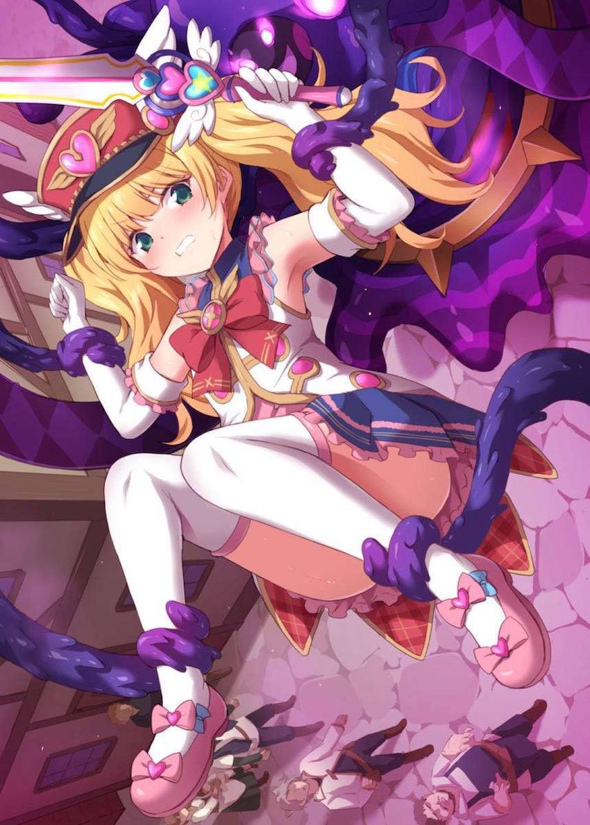 ドロドロ触手モンスターに拘束され公衆の面前でイキ潮吹いちゃうモニカちゃん