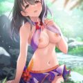 エロ水着姿の藤原肇と青姦SEX！主観騎乗位や正常位でありえないぐらいザーメン出ちゃう！