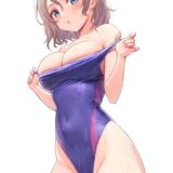 競泳水着半脱ぎで曜ちゃんのおねだりマンコに生中出し！