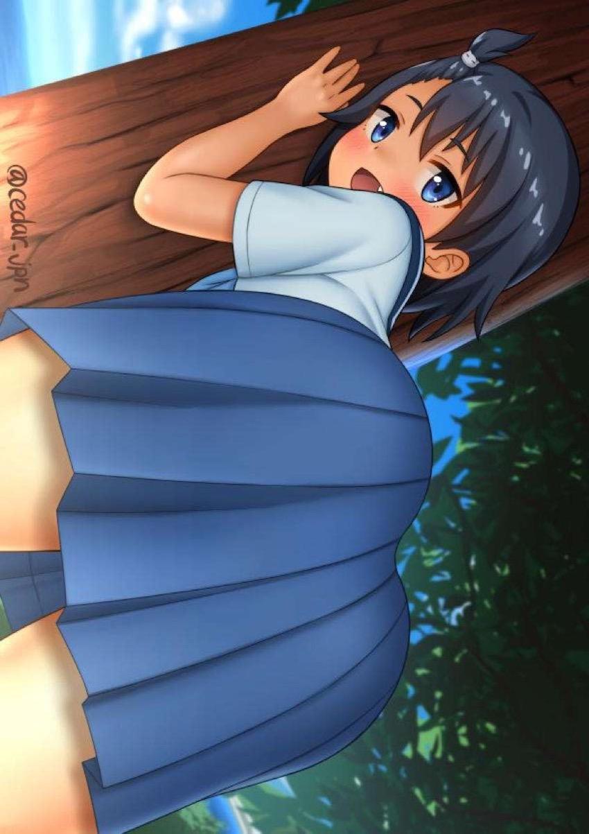 制服姿の帆高夏海とお外で青姦立ちバック！