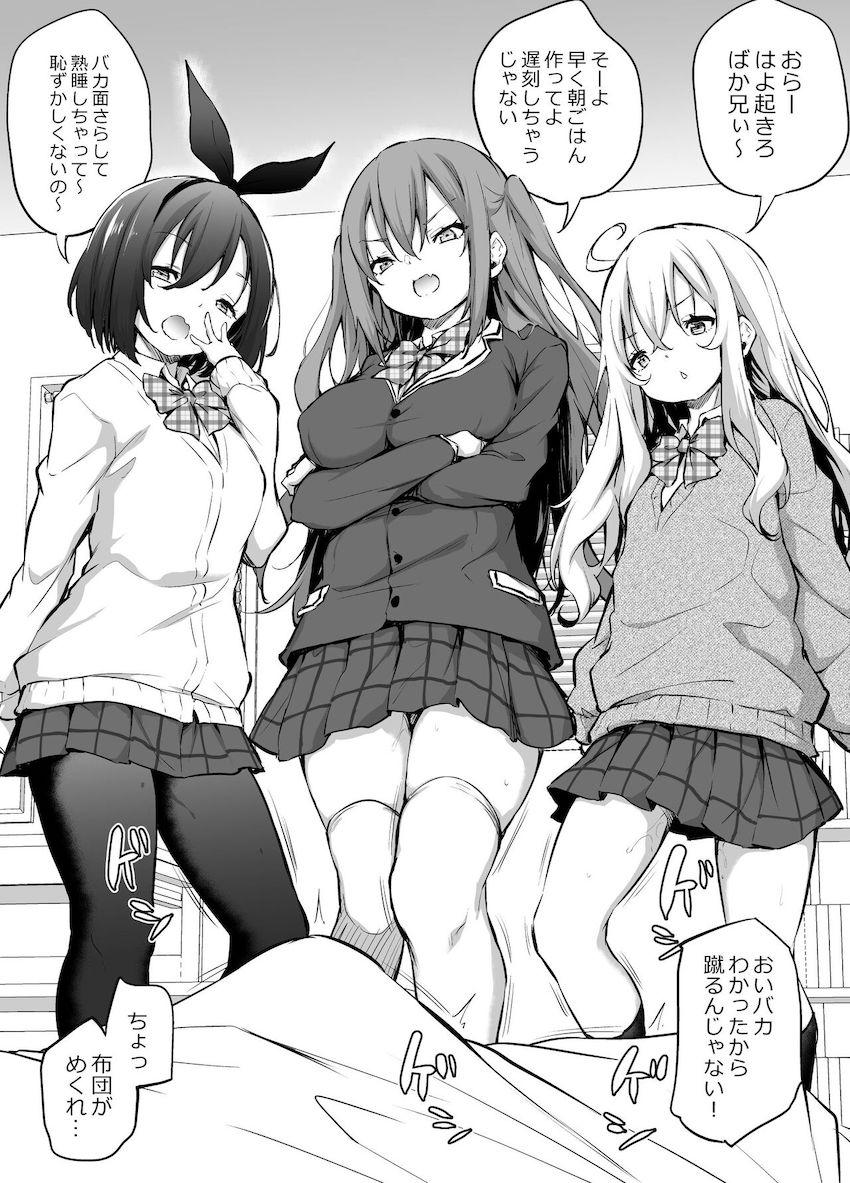 生意気三姉妹とハーレム性活するお兄ちゃん！妹JKマンコに絶倫近親ザーメン中出ししまくる！